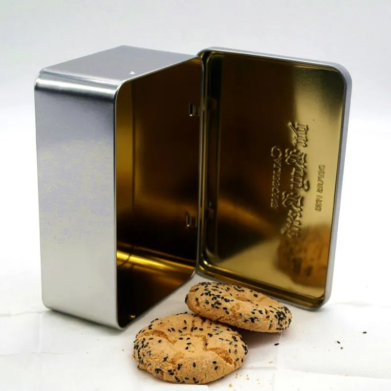 Flat Rectangular Candy Box With Hinged Lid